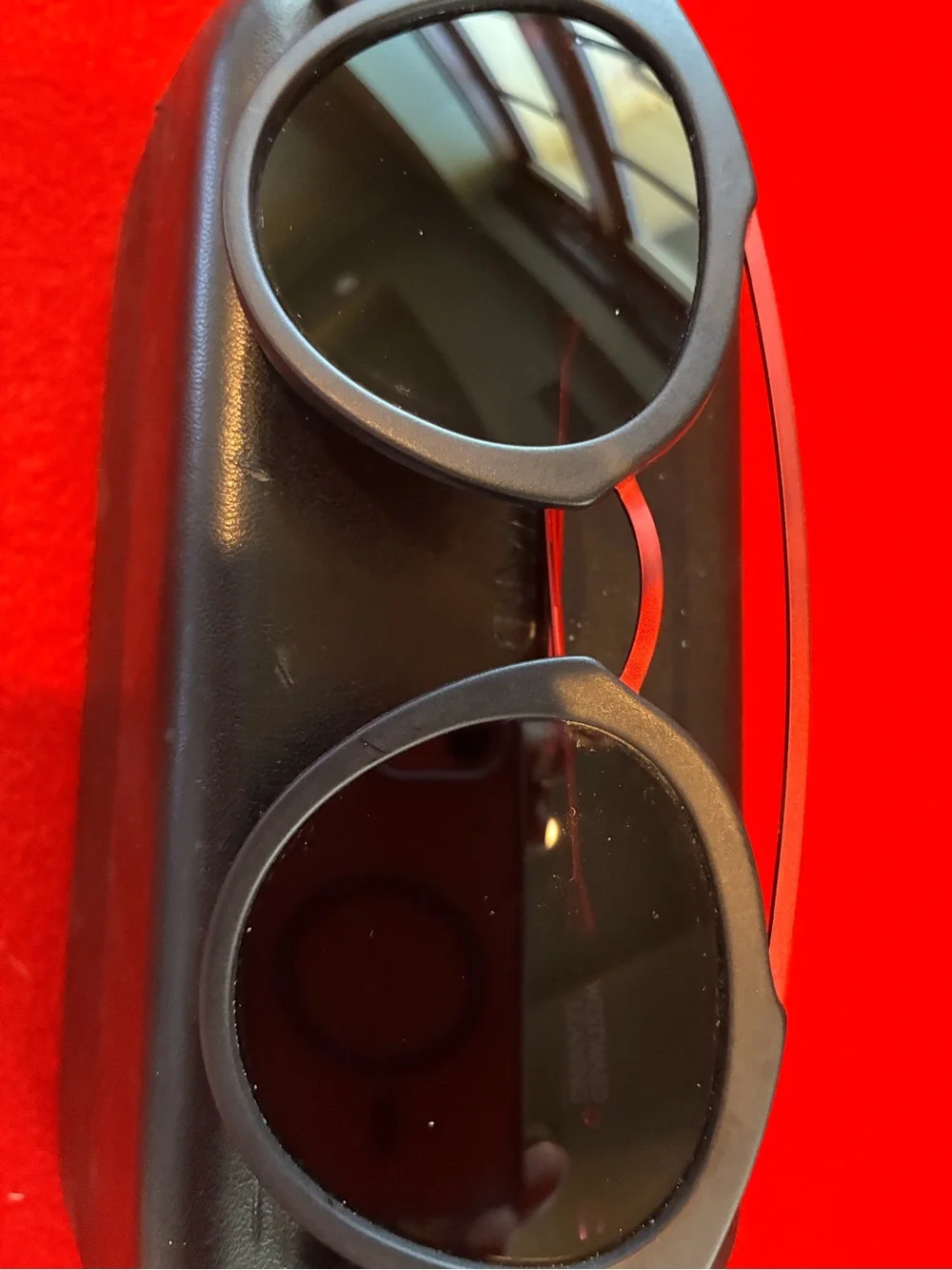Westward Leaning Double Bridge black and red Sunglasses